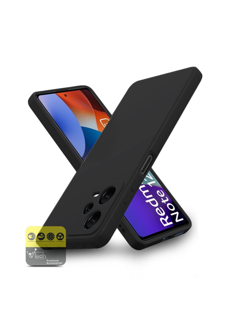 دبليو تيك غطاء جراب هاتف TPU رفيع للغاية من السيليكون السائل لهاتف Xiaomi Redmi Note 12 Pro 5G 2022 أسود  - Image 1