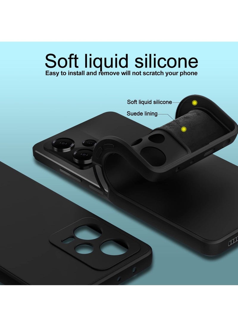 دبليو تيك غطاء جراب هاتف TPU رفيع للغاية من السيليكون السائل لهاتف Xiaomi Redmi Note 12 Pro 5G 2022 أسود  - Image 3