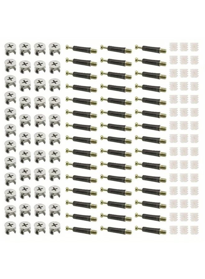 45 Sets 3 In 1 Furniture Connecting Kit With Dowel Nuts And Cam Screws Variant Color - Image 1