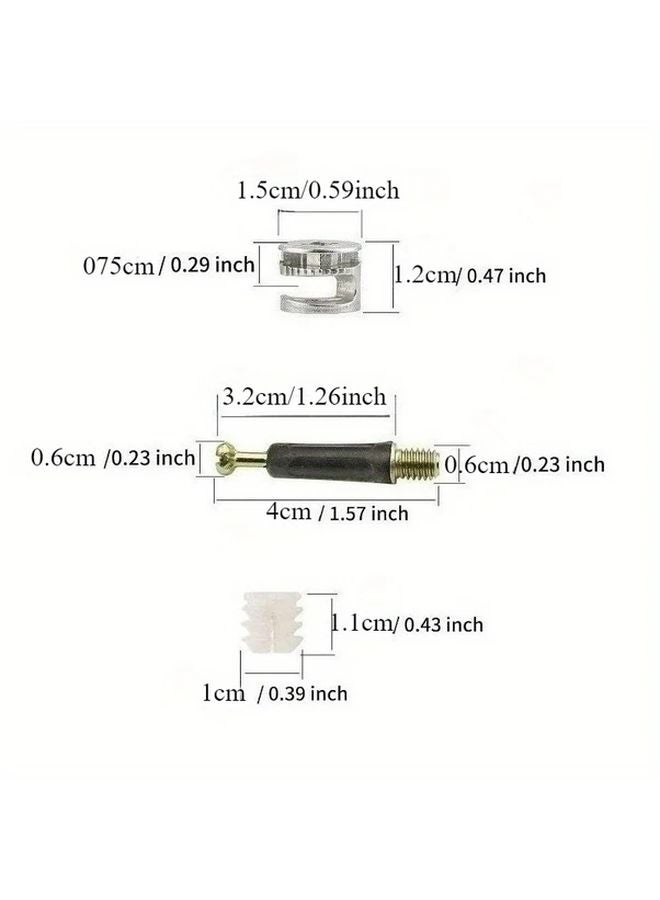45 Sets 3 In 1 Furniture Connecting Kit With Dowel Nuts And Cam Screws Variant Color - Image 4
