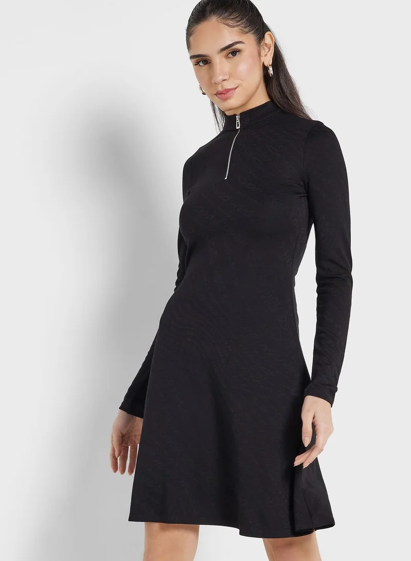 HUGO Zip Detail Knitted Dress