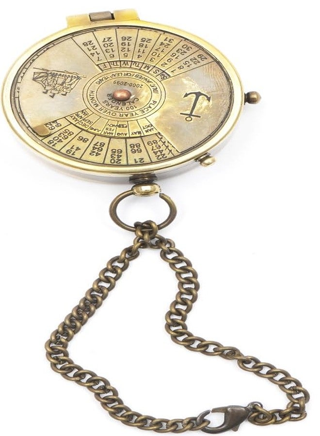 OCEAN REPLICAS Pocket Calendar Compass, Camping Travelling Equipment, Boat Compass, Engraved Brass Compass, Home Decor, Gifts for Kids Children Teen Family, Nautical Navy Compass - Image 4