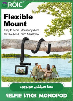 GROIC Camera Flexible Mount, Clamp Phone Stand Stick Pole for GoPro Insta360, Tripod Stabilizer Neck Holder Bike Treadmill Stroller Car Attachment Accessories for Go Pro Hero 12 11 10 9 8 DJI Action  - Image 2