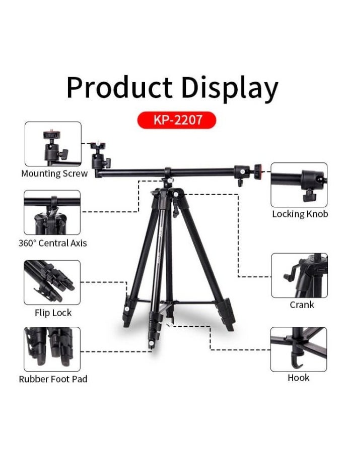 Jmary - JMARY KP-2207 Portable Aluminum Tripod: Lightweight aluminum tripod for on-the-go photography needs. - Image 1
