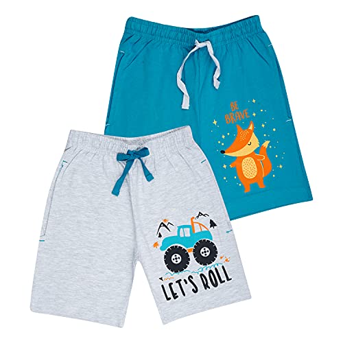 KYDA KIDS Unisex Cotton Printed Regular Fit Shorts - Multicolor(Pack of 2) - Image 1