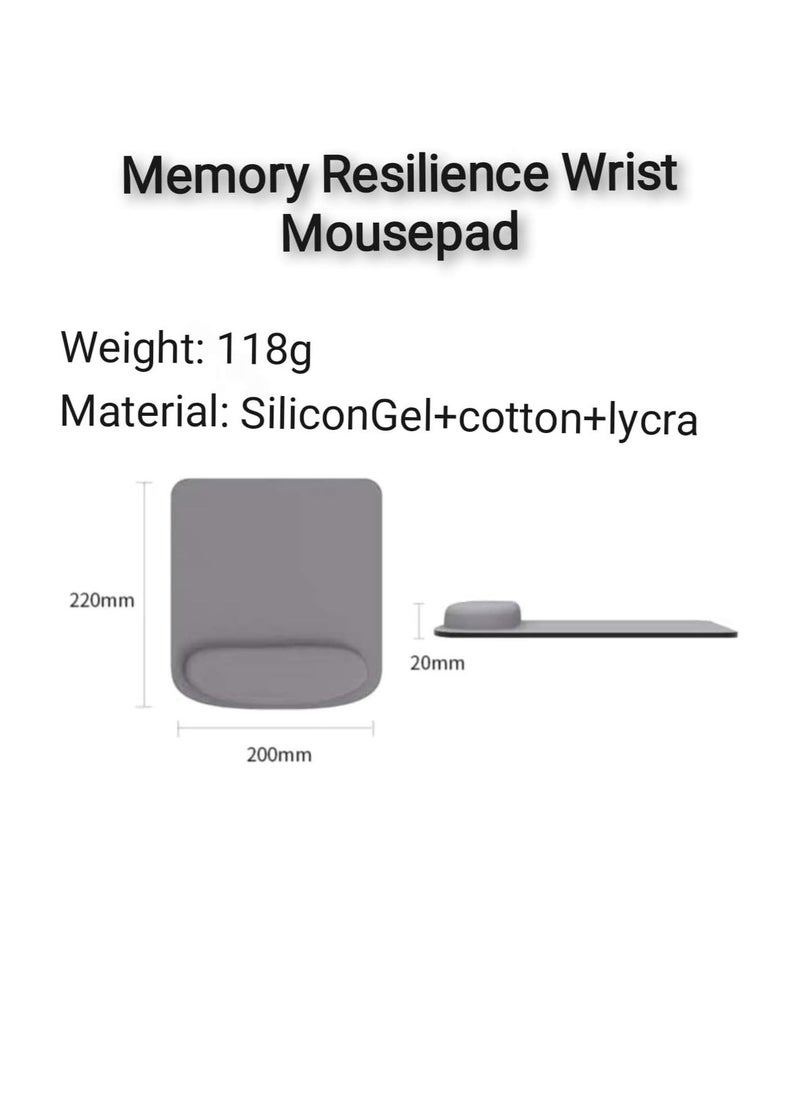 DUNISO Ergonomic Mouse Pad,Office Mouse Pad，High Elasticity Mouse Pad，with Wrist Support,with Non slip Base，for Relieving Wrist Pain，for Computer, Laptop, Office ，Home(Grey)  - Image 3