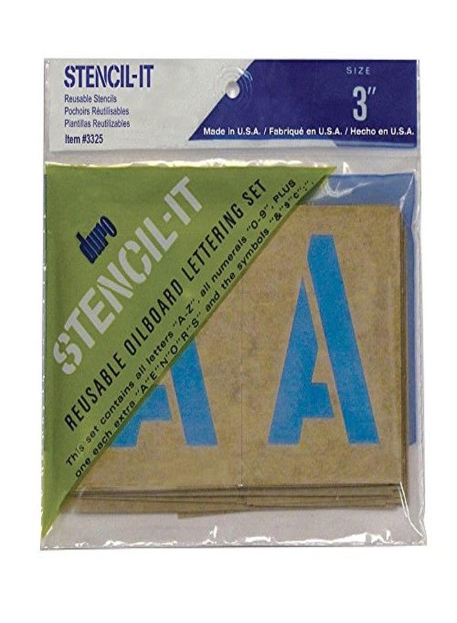 Duro by Graphic Products 3325 Stencil-It Oil Board Stencil Set, 3" - Image 1