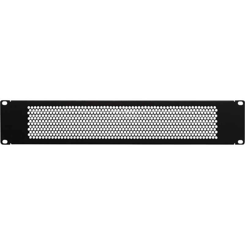 NavePoint 2U Blank Rack Mount Panel Spacer with Venting for 19-Inch Server Network Rack Enclosure Or Cabinet Black - Image 1