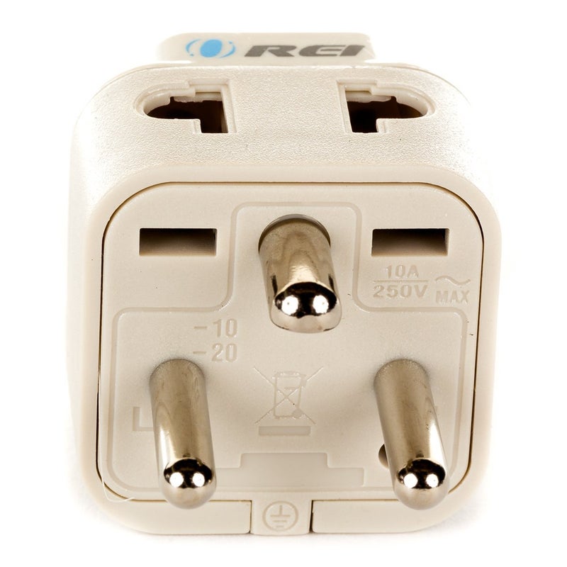 أوري Travel Adapter US to Denmark Plug Adapter - Type K - Universal 2 in 1 - CE Certified - RoHS Compliant - White (DB-20) - Image 3