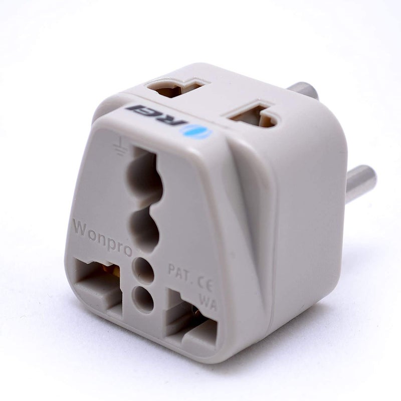 أوري Travel Adapter US to Denmark Plug Adapter - Type K - Universal 2 in 1 - CE Certified - RoHS Compliant - White (DB-20) - Image 2