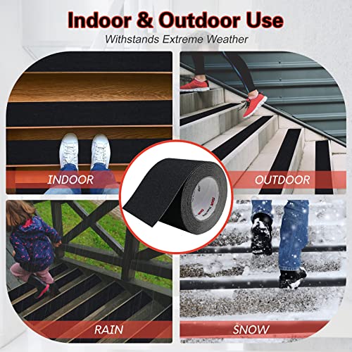 SX S&X Premium Outdoor Anti-Slip Tape - 4" x 60' Black Non-Slip Traction for Stairs, Ramps, Walkways, Boats, Weatherproof, High Traction, Long-Lasting Safety Solution - Image 4