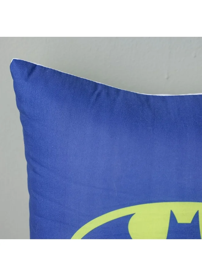 DANUBE HOME Batman Filled Cushion - 40x40 cm | Decorative Throw Pillow For Kids | Soft Canvas Cushion | Ideal For Sofa & Bedroom Decor | Dark Blue