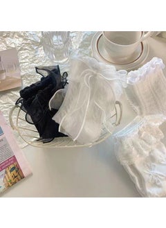 Generic Elegant White Lace Bow Socks, Sweet Lolita Mid-Calf Summer Thin Socks white bow  - Image 5