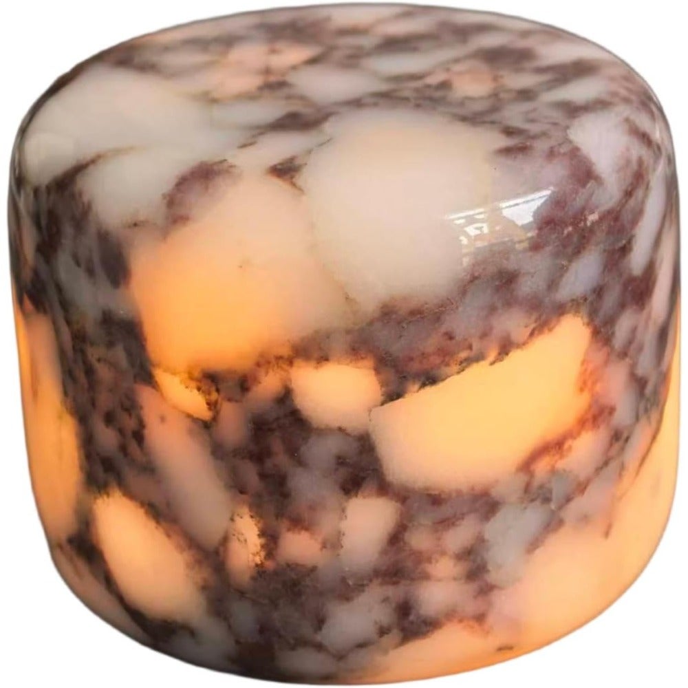 Marble Lamp Cordless Rechargeable Table Lamp For Home Office Desk Decor White Carrara Marble Base With Matte Black Metal Shade 360 Adjustable LED Light