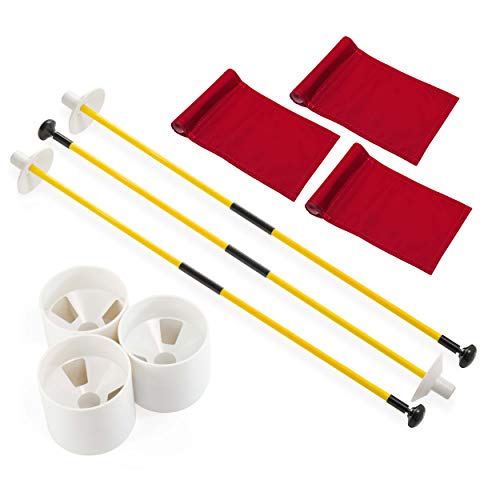 Murray Sporting Goods Golf Flagsticks, Flags and Cups, Set of 3 | Mini Golf Flagsticks with Holes for Putting or Chipping Greens | Putting Green Poles, Cups and Flags in Red, White and Blue (Red) - Image 4