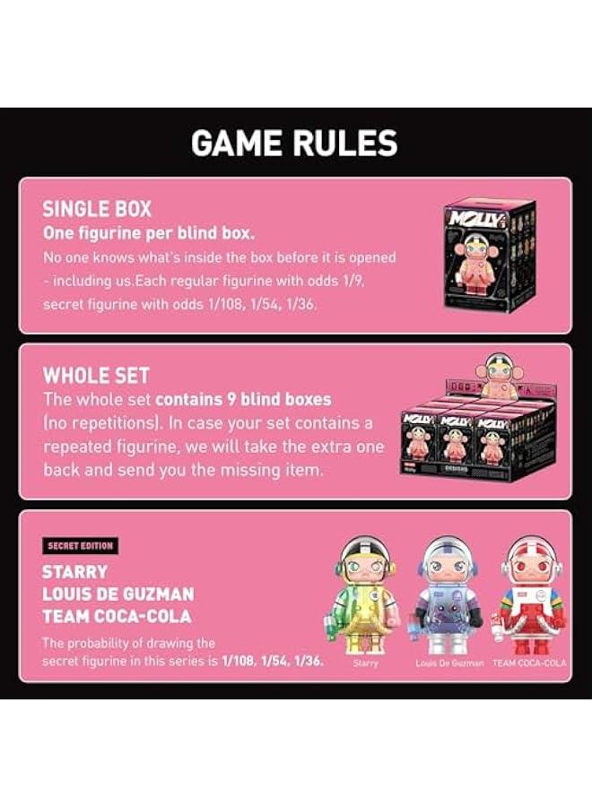 Arabest MEGA Space Molly 100% Series 3, Molly Blind Box Figures, Random Design Action Figures Collectible Toys Home Decorations, Holiday Birthday Gifts for Boys and Girls, Single Box - Image 2