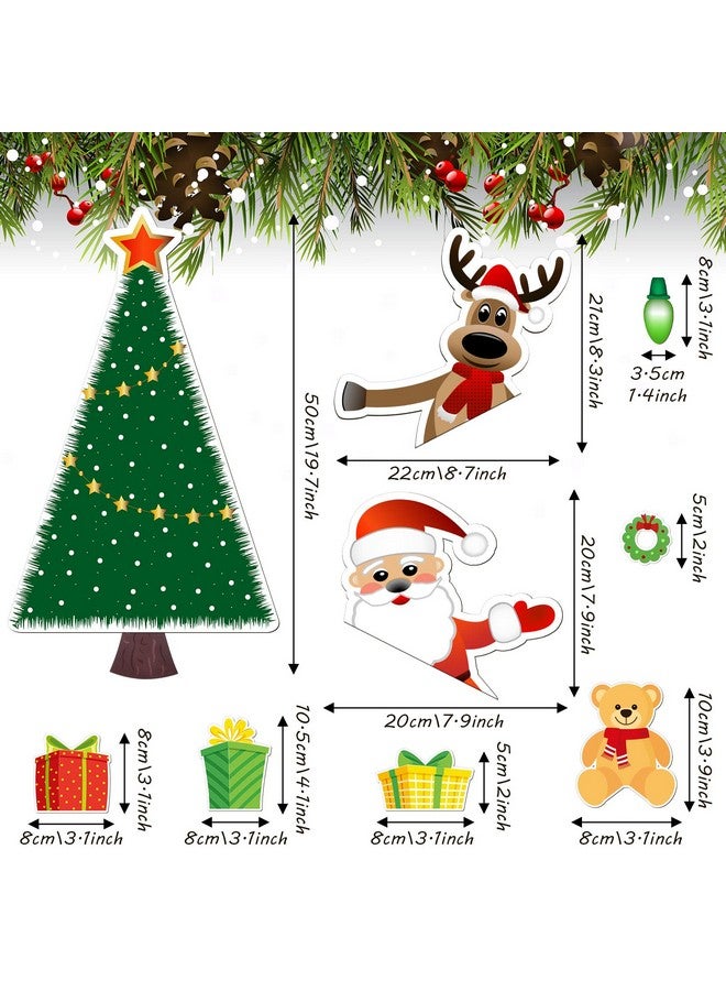 TOODOO Christmas Refrigerator Magnets Magnetic Christmas Tree Magnets for Refrigerator Stickers Decoration Christmas Magnets for Refrigerator Santa Reindeer Holiday Magnets for Fridge Metal Door Garage - Image 2