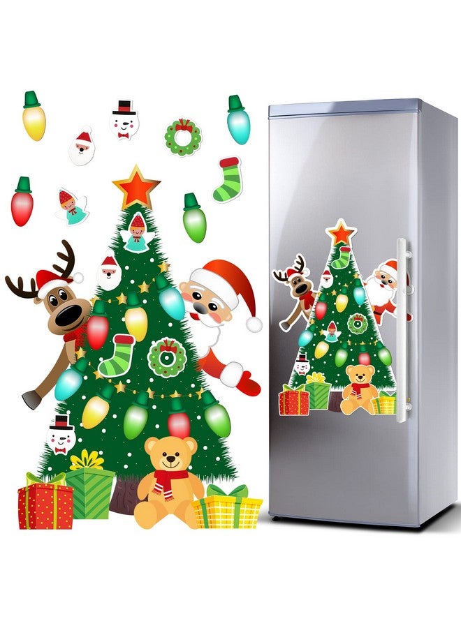 TOODOO Christmas Refrigerator Magnets Magnetic Christmas Tree Magnets for Refrigerator Stickers Decoration Christmas Magnets for Refrigerator Santa Reindeer Holiday Magnets for Fridge Metal Door Garage - Image 1