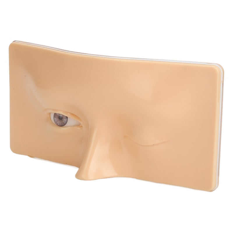Eye Makeup Practice Board Open Close Eyes Reusable Silicone Mannequin Face Board with Bracket White Skin - Image 4