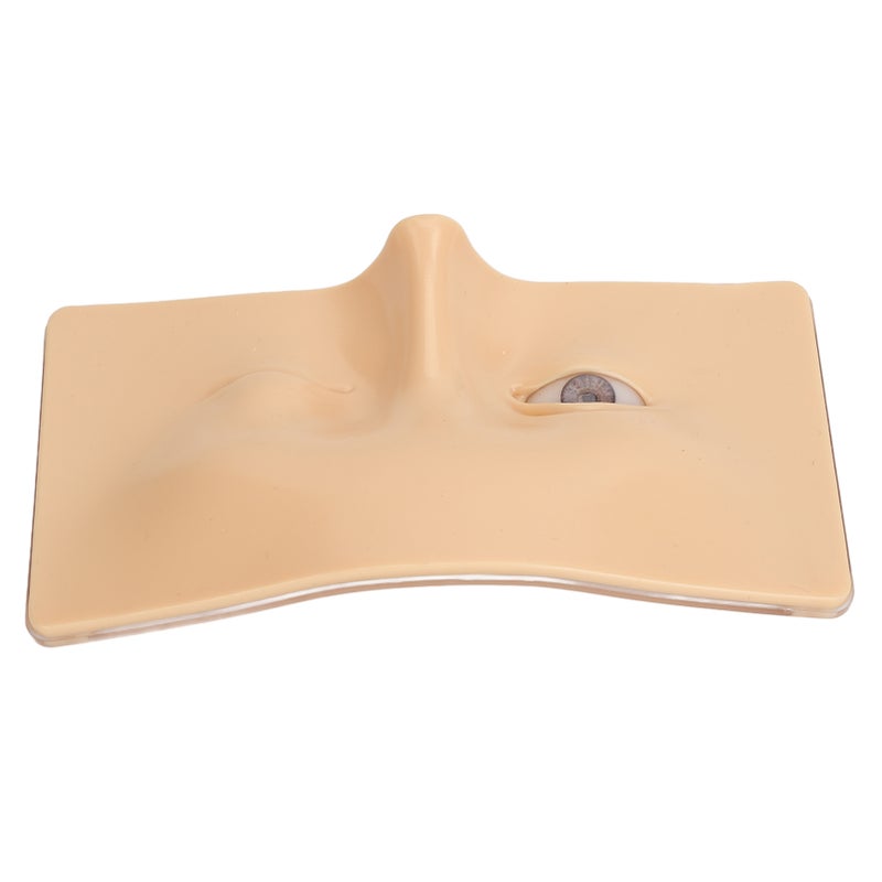 Eye Makeup Practice Board Open Close Eyes Reusable Silicone Mannequin Face Board with Bracket White Skin - Image 5
