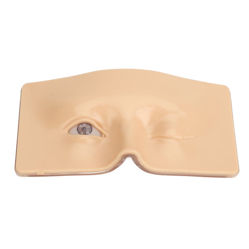 Eye Makeup Practice Board Open Close Eyes Reusable Silicone Mannequin Face Board with Bracket White Skin - Image 2