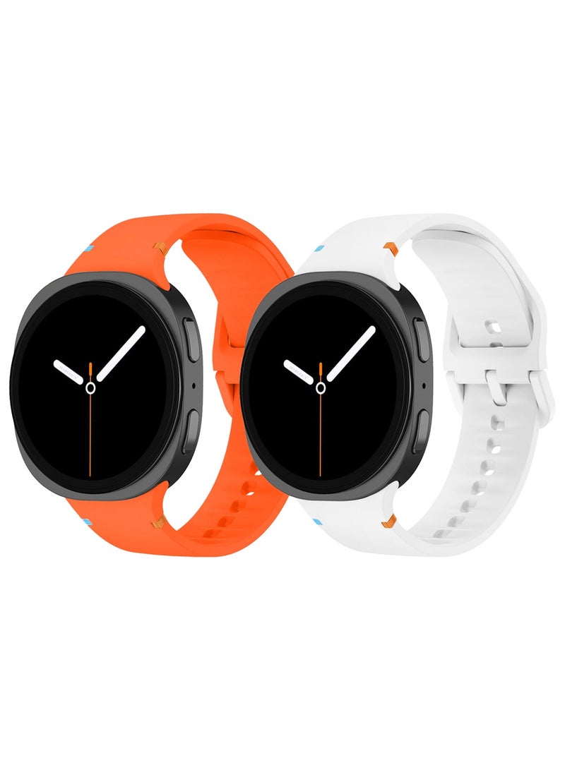 2Packs Sport Band for Galaxy Watch 8 40mm 44mm and Watch 8 Classic 46mm, Silicone Replacement Strap, M/L Size - Image 2