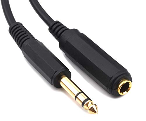 Devinal 6.35mm 1/4" inch TRS Plug Male to 1/4 Female Headphone Guitar Extension Cable Cord, Gold Plated Audio Cable Stereo Extender, 6 feet (1.8 M) - Image 5