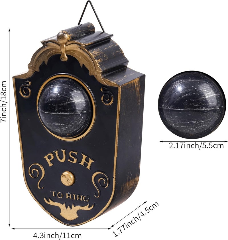 Fengek Halloween Doorbell, Animated Eyeball Haunted Doorbell Halloween Decoration with Spooky Sounds, Trick or Treat Event for Halloween Party House Decor, Black - Image 2