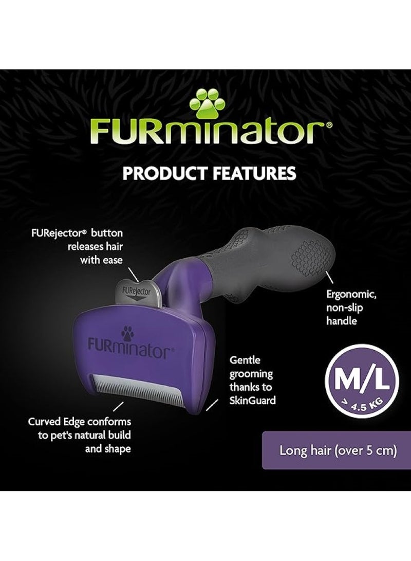 FURminator Cat Undercoat Deshedding Tool Medium Large Long Hair - Image 4