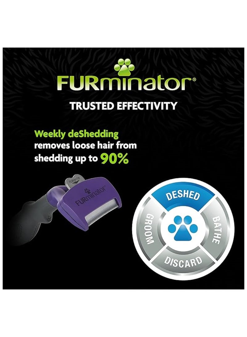 FURminator Cat Undercoat Deshedding Tool Medium Large Long Hair - Image 3