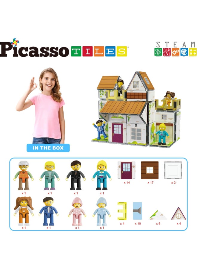 PicassoTiles Picasso Magnetic Tiles Homestead Family Theme 65-pieces - Image 3