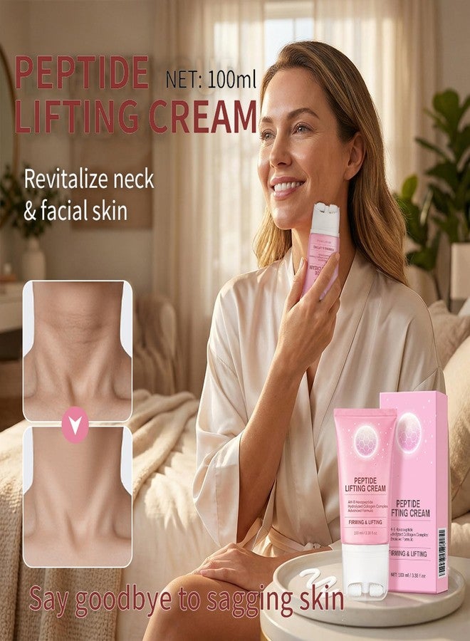 Easilydays Neck Firming Cream with Roller, AH-8 Hexapeptide & Collagen Complex, Peptide Lifting Cream for Crepey Skin, Aging Moisturizer, Smooth Wrinkles & Fine Lines, Lift & Firm, for All Skin Types - Image 2