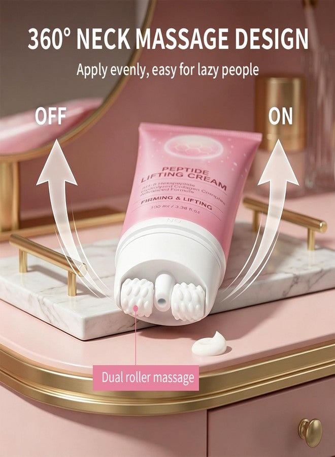 Easilydays Neck Firming Cream with Roller, AH-8 Hexapeptide & Collagen Complex, Peptide Lifting Cream for Crepey Skin, Aging Moisturizer, Smooth Wrinkles & Fine Lines, Lift & Firm, for All Skin Types - Image 4