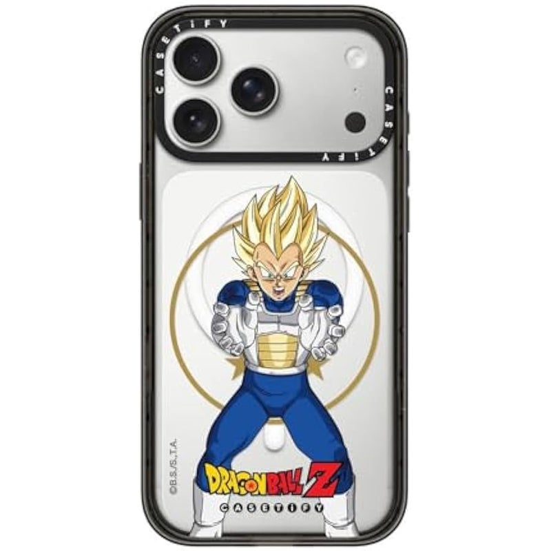 Casetify Impact iPhone 17 Pro Max Case 【Dragon Ball Colab/Slim/Magsafe / 8.2 ft. 4X Military Grade Drop Protection】 - Super Saiyan Vegeta - Clear Black - Image 1