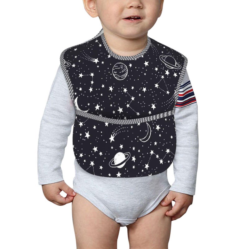 Qwalnely Space Bibs Baby Stuff 2Packs for 6-24 Months Waterproof Washable Fabric (Space) - Image 3