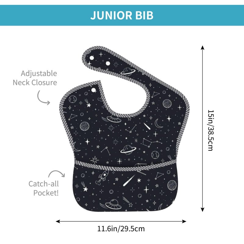 Qwalnely Space Bibs Baby Stuff 2Packs for 6-24 Months Waterproof Washable Fabric (Space) - Image 5