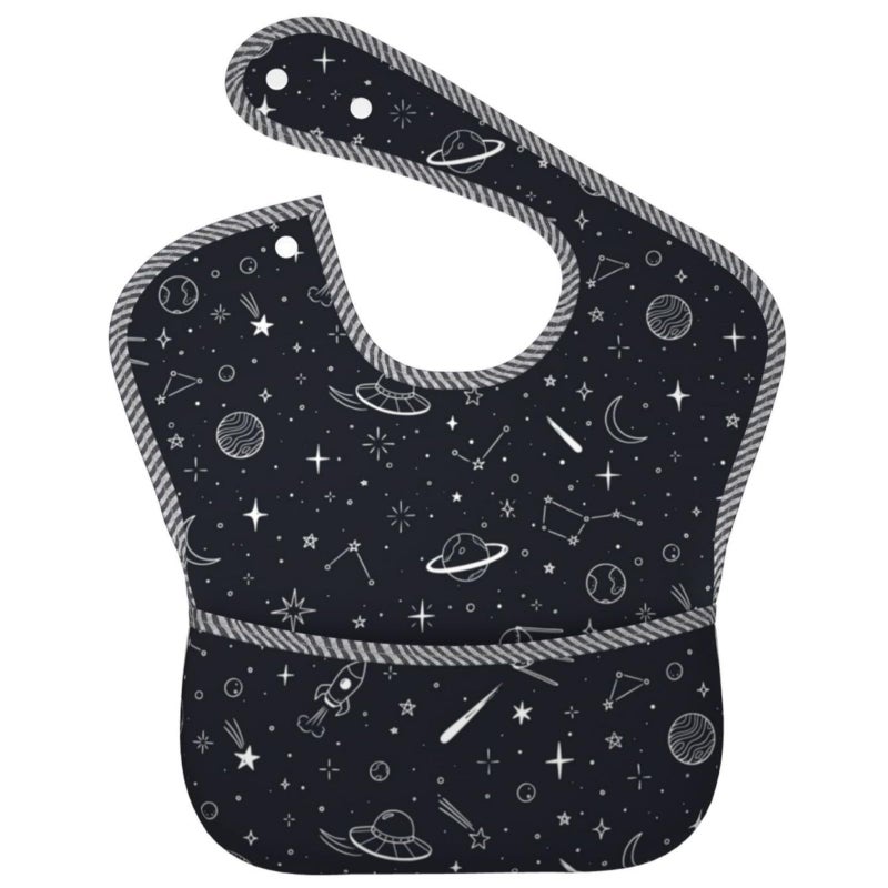 Qwalnely Space Bibs Baby Stuff 2Packs for 6-24 Months Waterproof Washable Fabric (Space) - Image 2