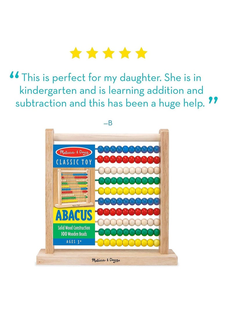 Melissa & Doug - Wooden Abacus - Classic Counting Tool, Colorful Beads for Math & Motor Skills, Ages 3+ - Image 1