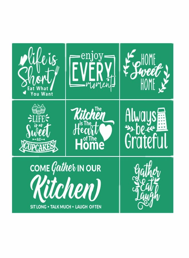 JAJADO Baking/Cooking/Gather/Farmhouse Kitchen Stencil 8.5X11 inch, Homemade Bakery Rustic Sign Self-Adhesive Silk Screen Stencils for Paintig on Wood/Fabric/Plate/Dining Room Home Decoration - Image 1