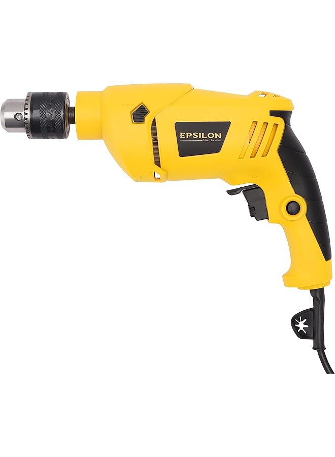 Epsilon Impact Drill Eid1043 600 W Chuck Size 13 Mm Perfect For Home And Business No Load Speed 0 2800 Rpm Handle For Comfortable Grip Ergonomic Design Black And Yellow - Image 2