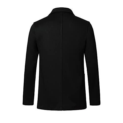 WZIKAI Men's Casual Sport Coat Jacket Regular Fit Lightweight Suit Jacket for Men Black L - Image 4