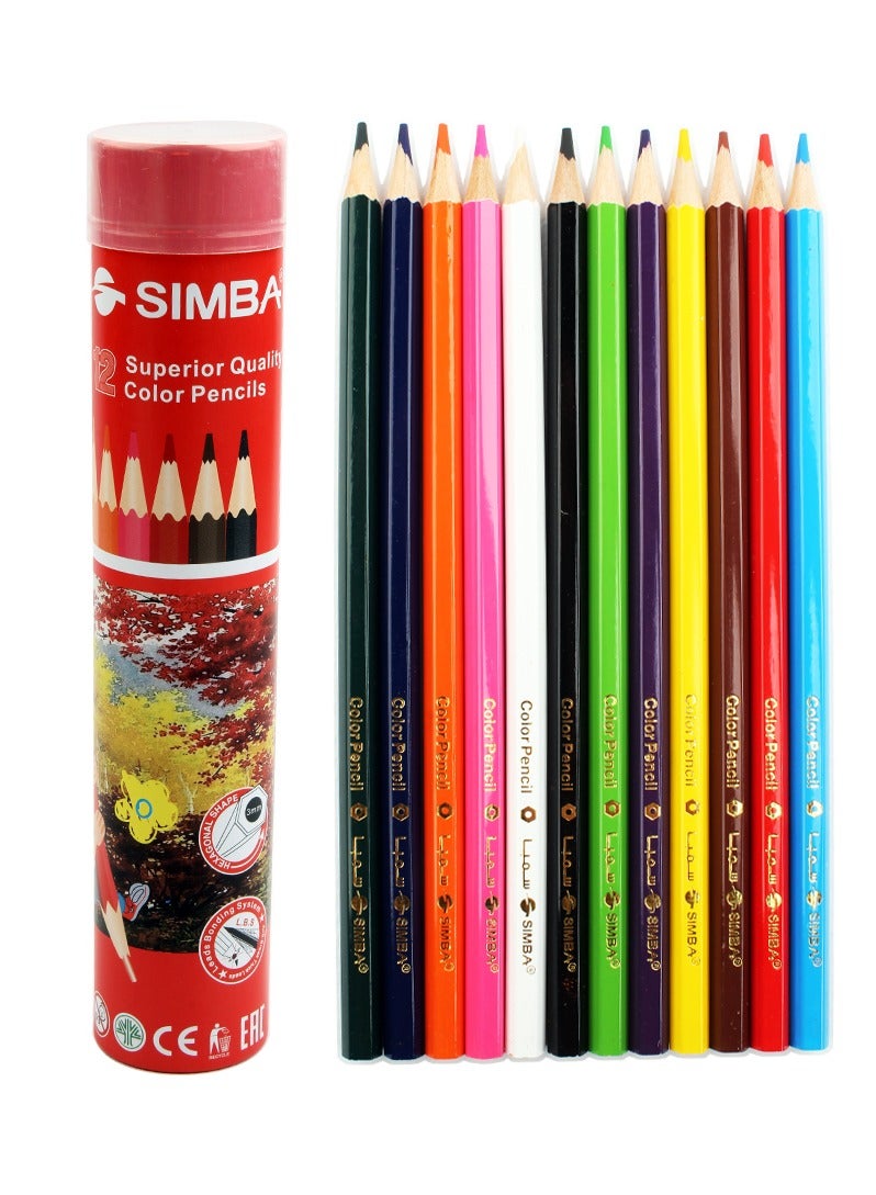 Simba wooden coloring pencils 12 color in a cylindrical box - Simba 