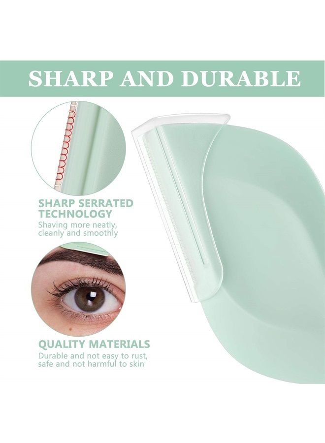 21 Pieces Facial Razors for Women Face Dermaplane Tool Eyebrow Facial Razors for Women Eyebrow Trimmer Shaper Shaver Exfoliating Dermaplaning Tool Leaves Shaped Design
