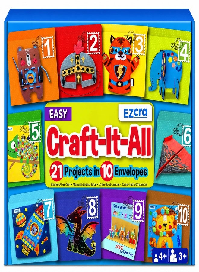 EZCRA Craft Box for Kids Ages 4-8 - 21-in-1 Arts and Crafts Kit - Image 1