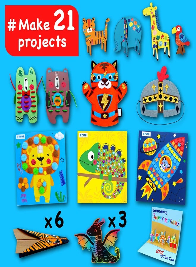 EZCRA Craft Box for Kids Ages 4-8 - 21-in-1 Arts and Crafts Kit - Image 3