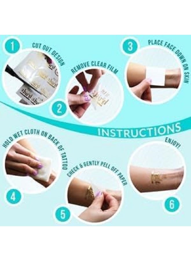 وشم مؤقت ذهبي وفضي لامع – تاتو مؤقت بتصميمات عصرية جذابة | مقاوم للماء وآمن على الجلد | يمنحك مظهراً أنيقاً وفريداً في الحفلات والمناسبات - Image 5