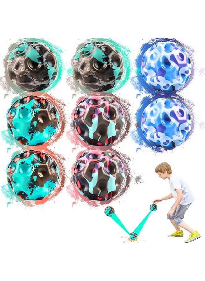 Generic Binggunyo Pack of 8 Astro Jump Ball, Moon Ball, Space Moon Ball, Galaxy Ball Rubber Ball, Spaceball Super High Bouncing, High Jumping Rubber Ball, Astro Jumping Ball for Children and Adults 