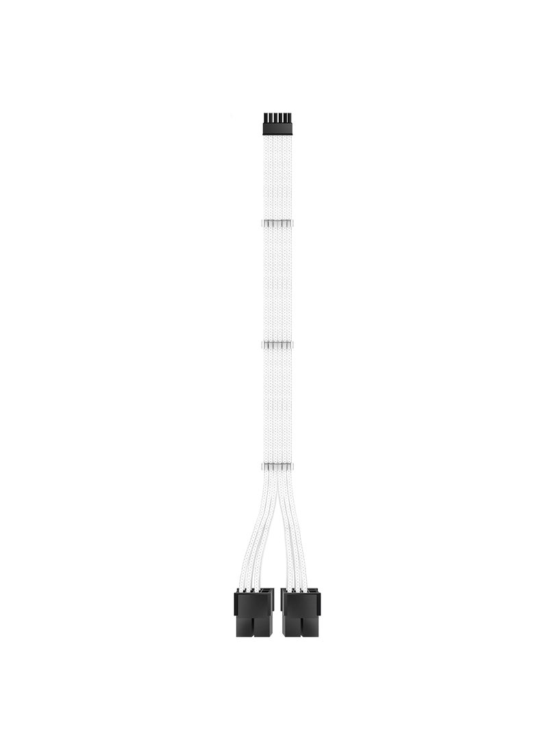 EZDIY-FAB EZDIY-FAB RTX 3000 Series 12 Pin to Dual 8 Pin PCIe Sleeved Extension Cable 300 MM- Connector for NVIDIA Ampere GEFORCE RTX 3060ti 3070 3080 FE Funder Edition- White  - Image 1