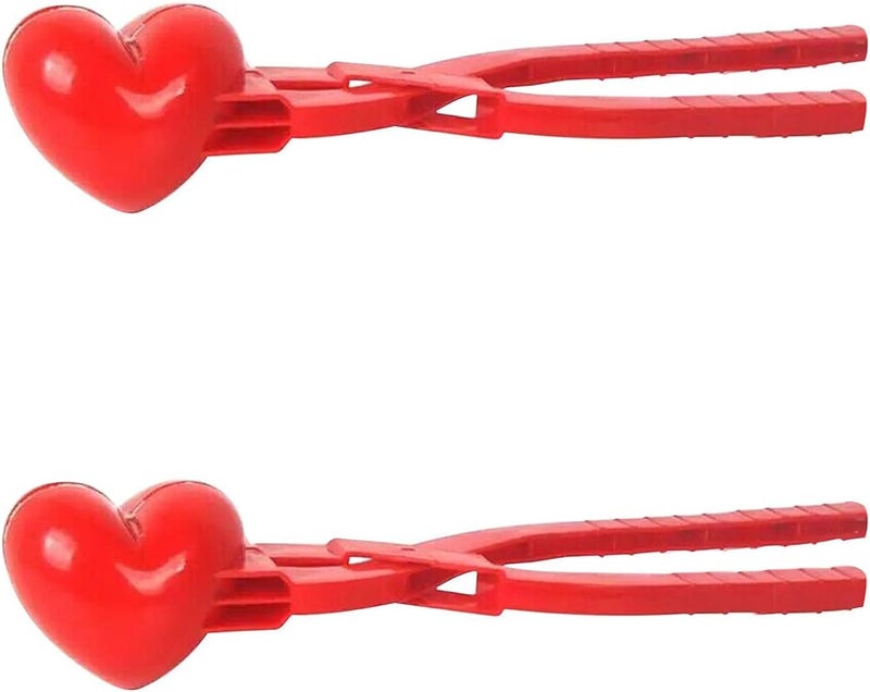 klarako Snowball Maker Toys, Snowball Maker Heart Shaped Snowball Clip Mould Tool Snowball Maker Toys Set for Kids Outdoor Fun (2PCS) - Image 1