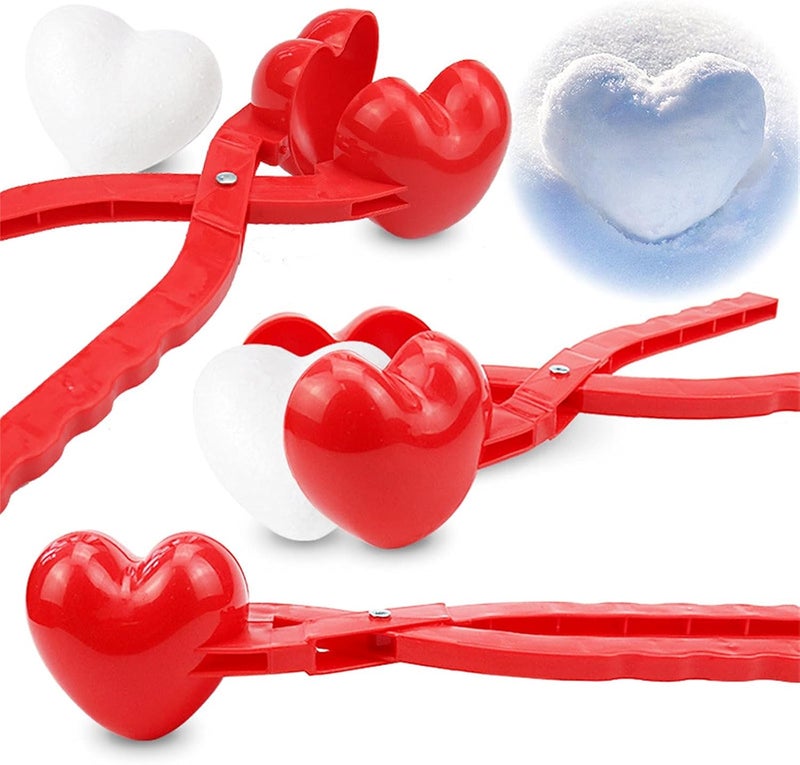 klarako Snowball Maker Toys, Snowball Maker Heart Shaped Snowball Clip Mould Tool Snowball Maker Toys Set for Kids Outdoor Fun (2PCS) - Image 3